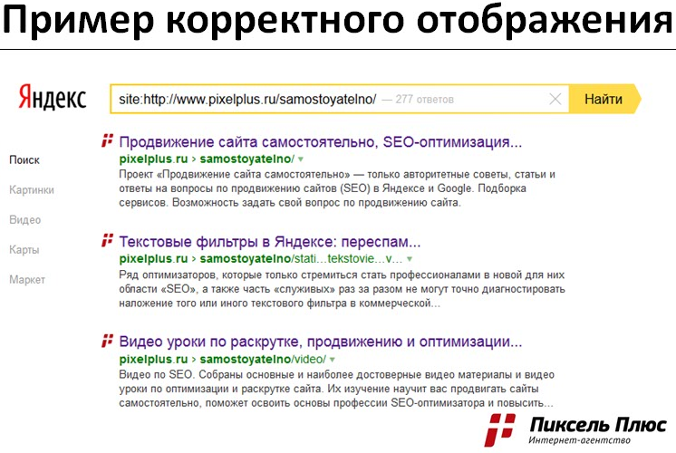 Выдача Яндекса по специальному запросу