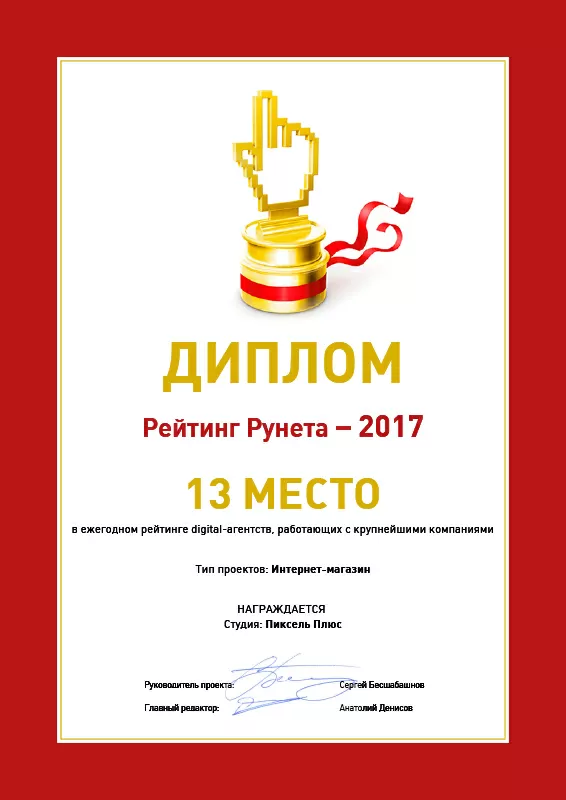 2017 Рейтинг Рунета - Крупнейшие интернет-магазины