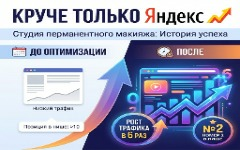 «Круче только Яндекс»: подняли трафик сайта студии перманентного макияжа в 6 раз и сделали его номером 2 в нише